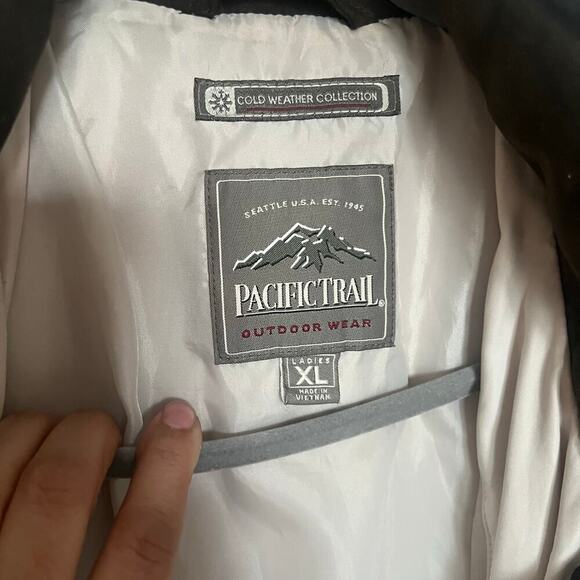 Pacific Trail Women's Vintage Windbreaker Packable Hood Beige Size XL - Picture 5 of 8